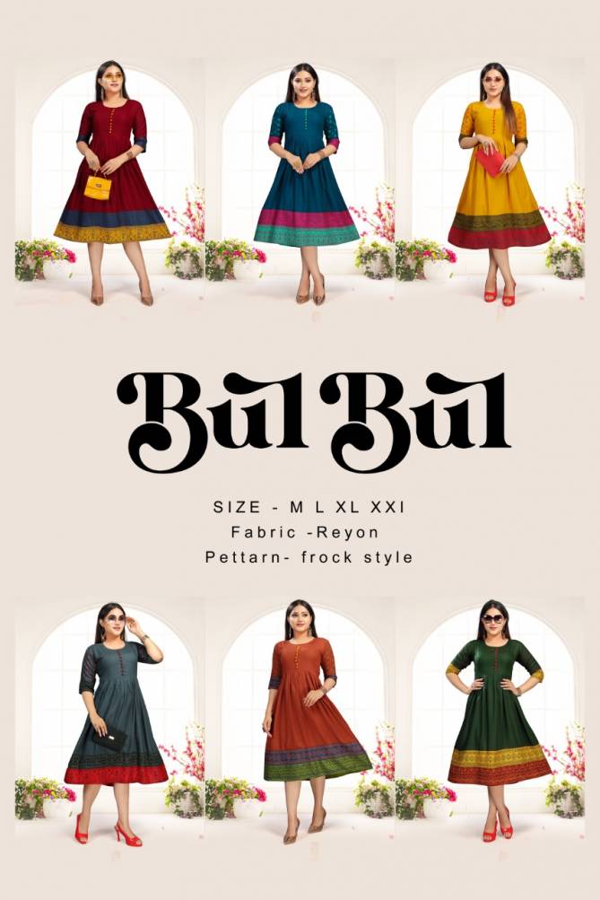 Bul Bul 7383 Heavy Rayon Daily Wear Anarkali Kurti Collection